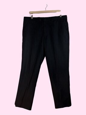 Men’s Wearhouse Pronto Uomo Black Dress Slacks Size 36x30 Altered to 27” L, Wool